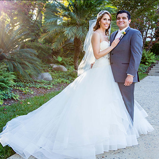 Couple in wedding dress and suit