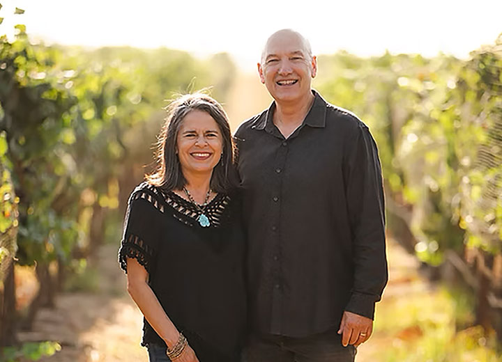 Vintners Gary Burk, P ’20, and Teresa Gasca-Burk ’83, P ’20, from Costa de Oro Winery.